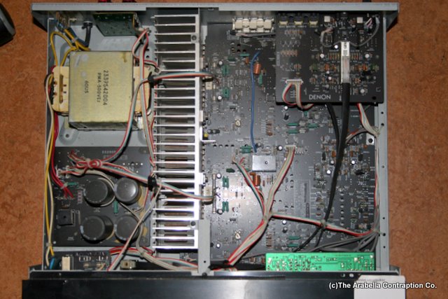 Salvaging electronic and other parts from a Denon PMA 500 V amplifier.